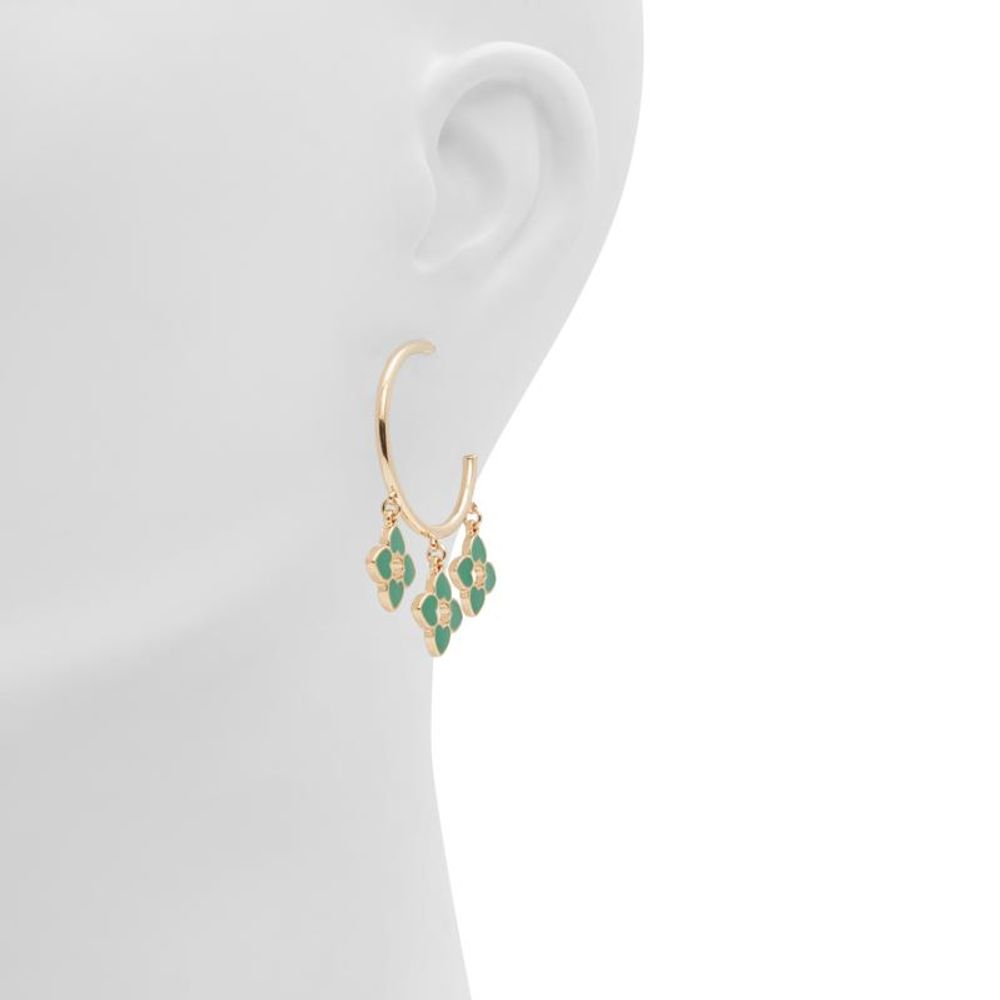 Green Elastane Earrings