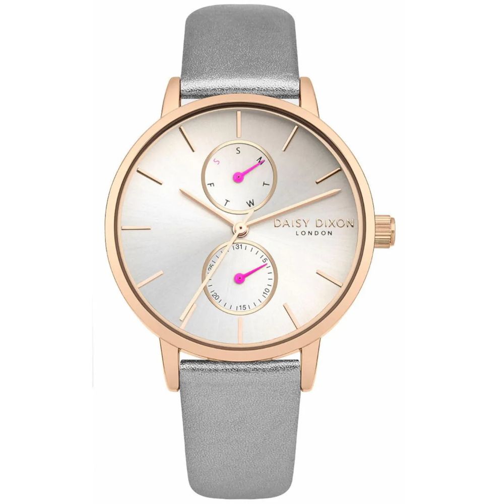 Gray Leather Dress Watch