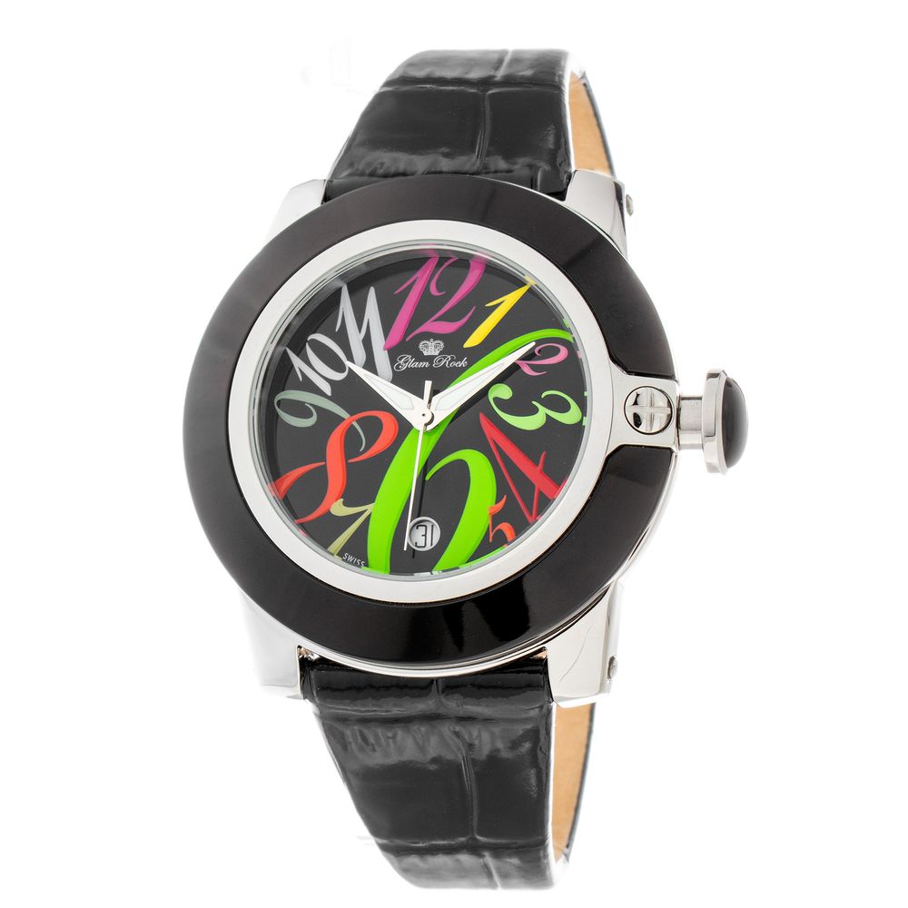 Black Leather Dress Watch