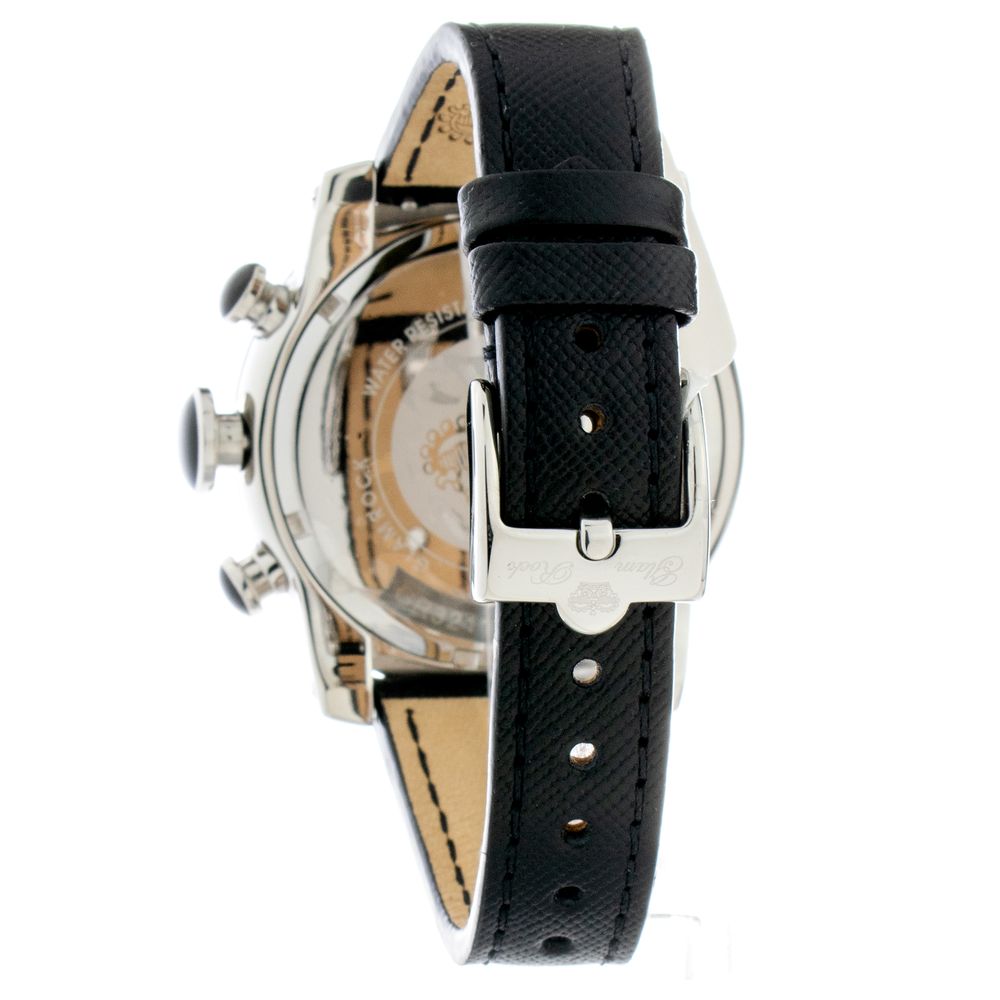 Black Leather Dress Watch