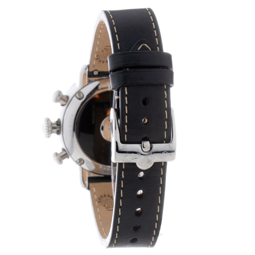 Black Leather Dress Watch
