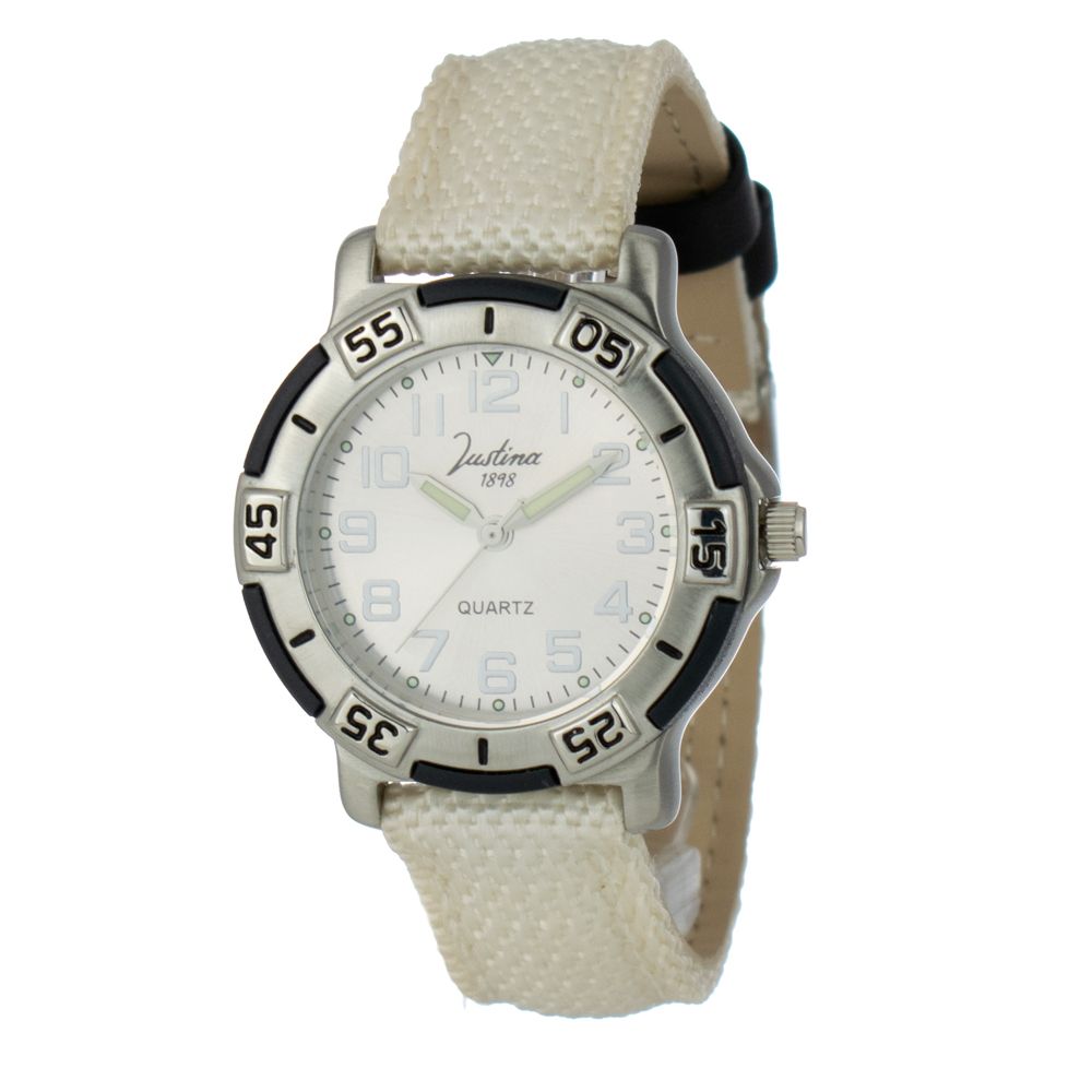 Beige Leather Dress Watch
