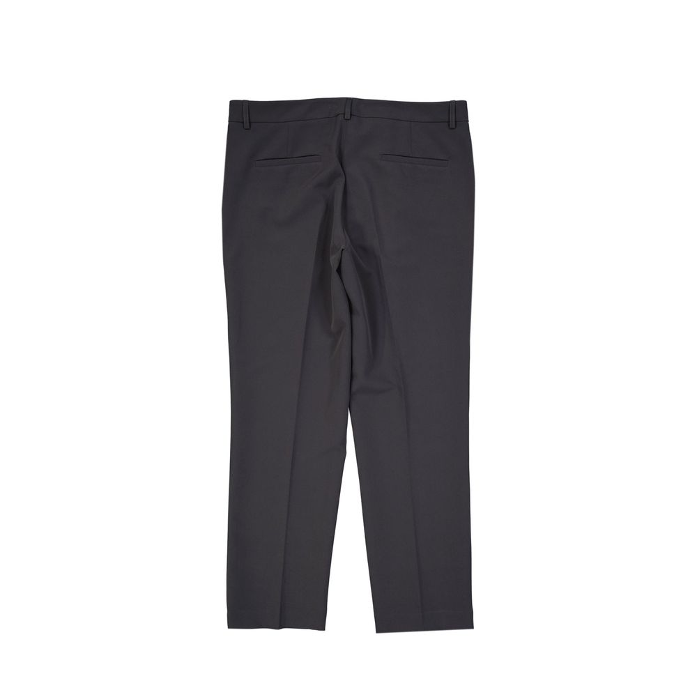 Gray Elastane Cropped Pants