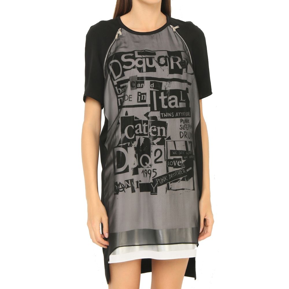 Black Silk Casual Dress