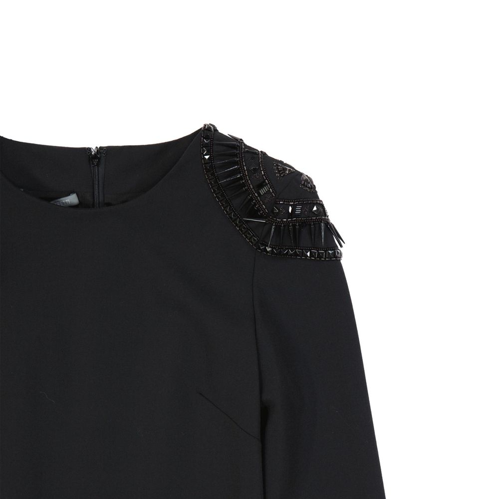 Black Elastane Casual Dress