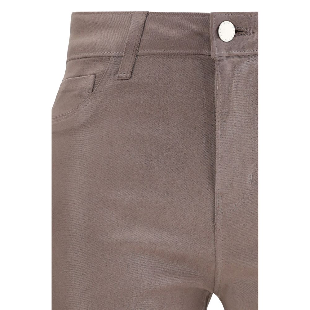 Beige Cotton High-Waisted Jean