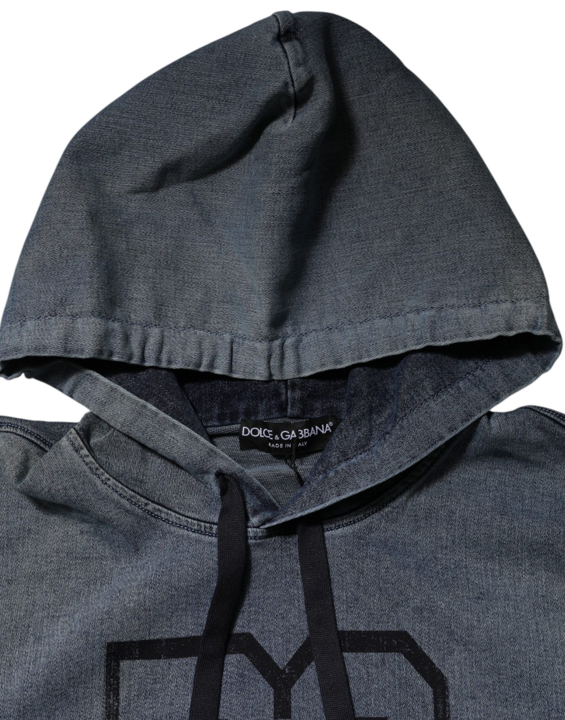 Blue Cotton Logo Hooded Sweatshirt  Sweater