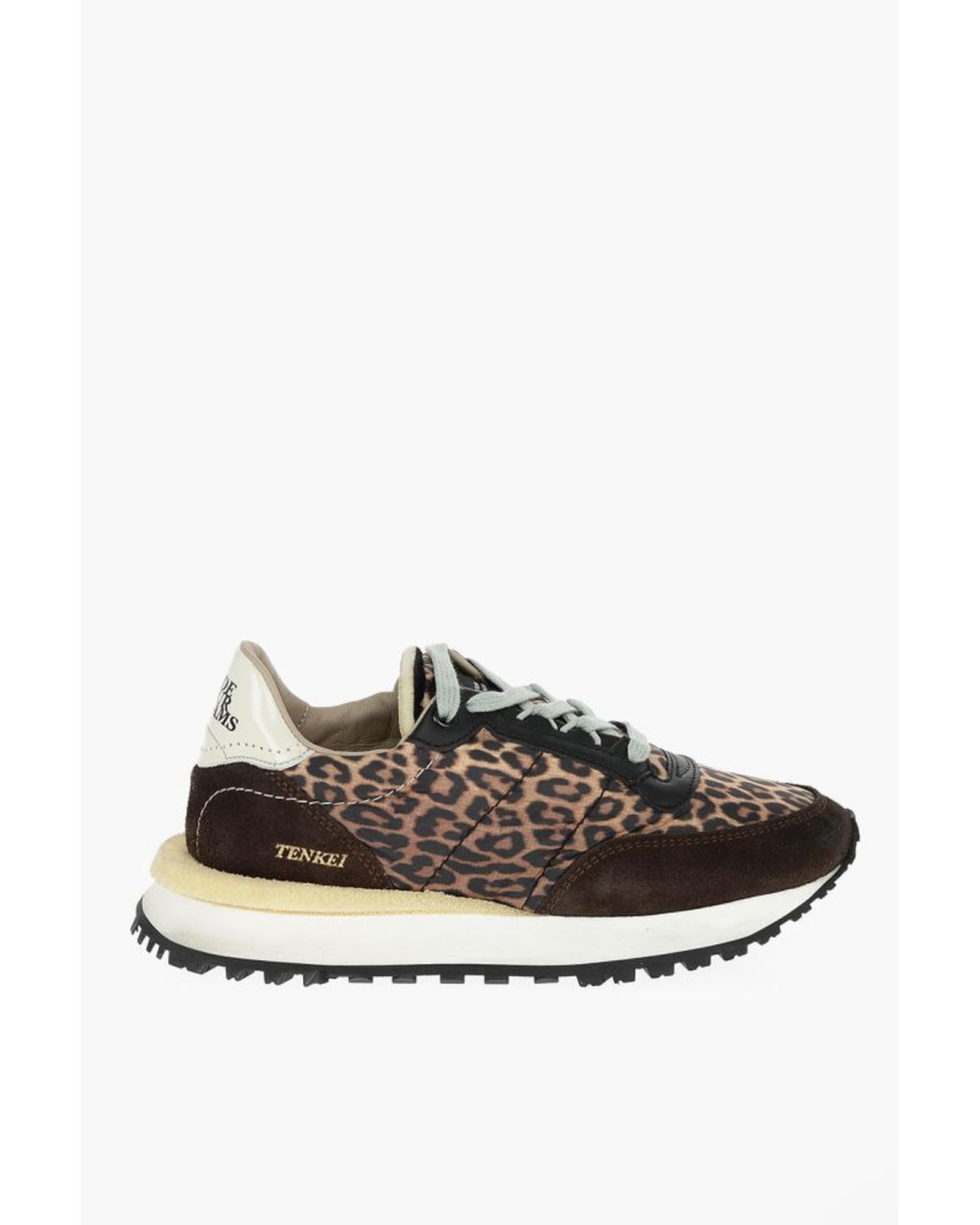 Brown Leather Low Top Sneakers