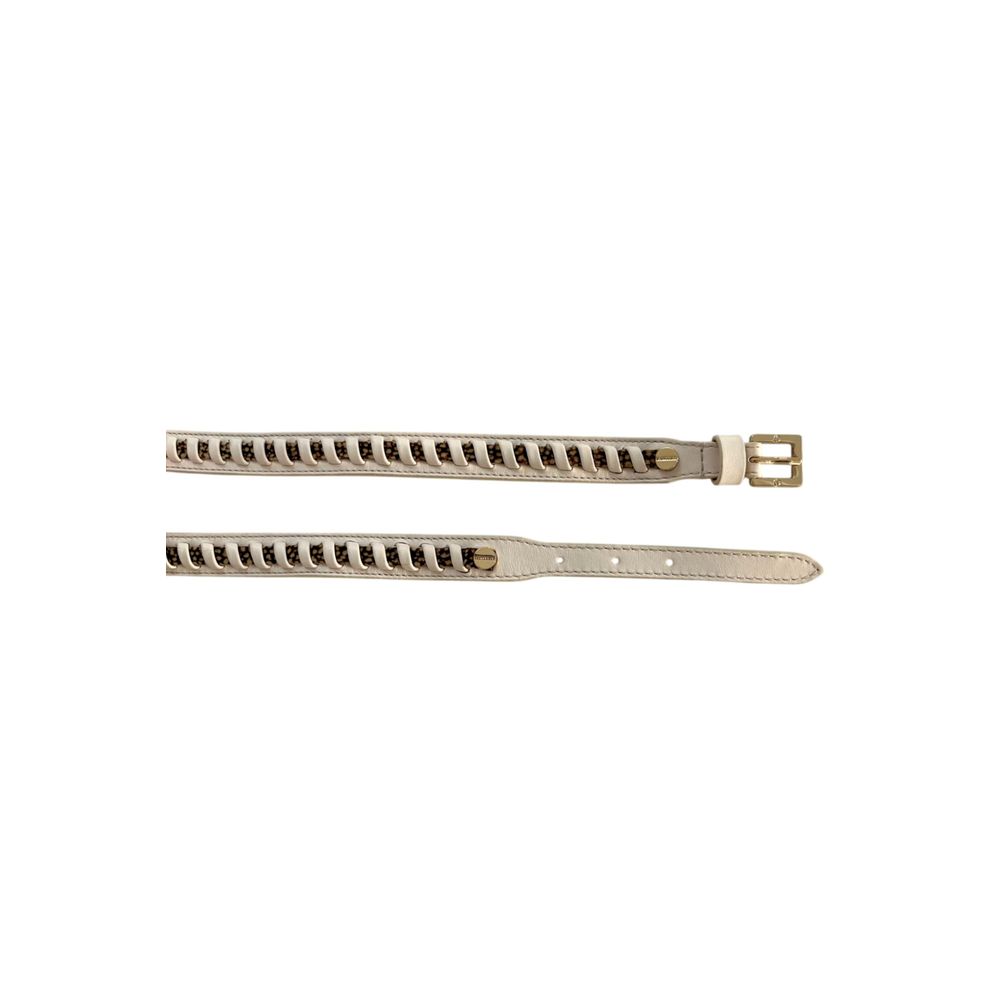 White Leather Women's Belt