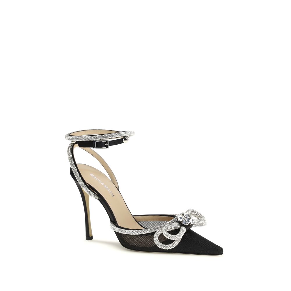 Black Silk High Heel Pumps
