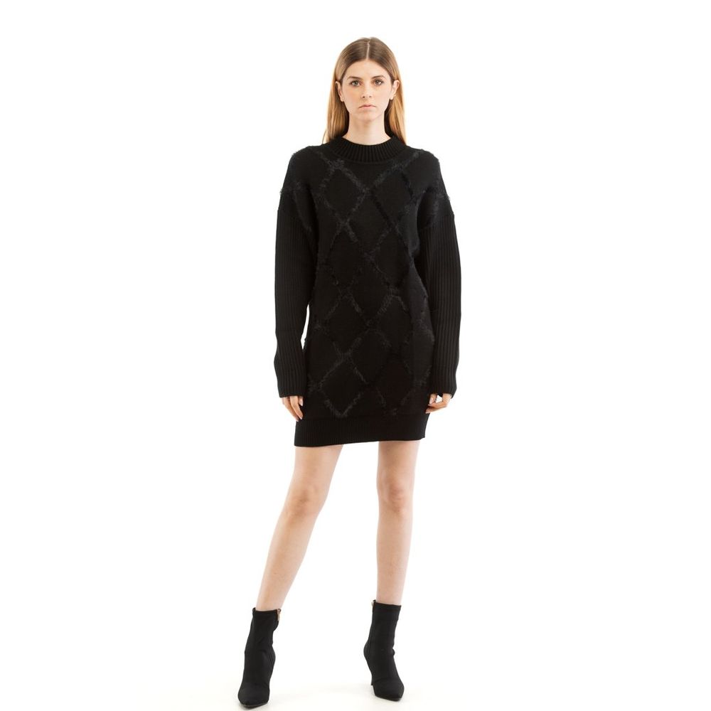 Black Nylon Casual Dress