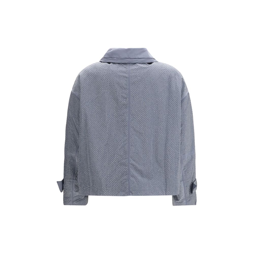 Blue Polyester Shell Jacket