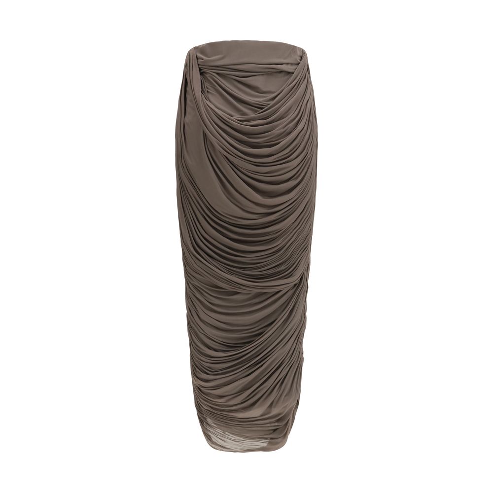 Brown Copper Midi Skirt