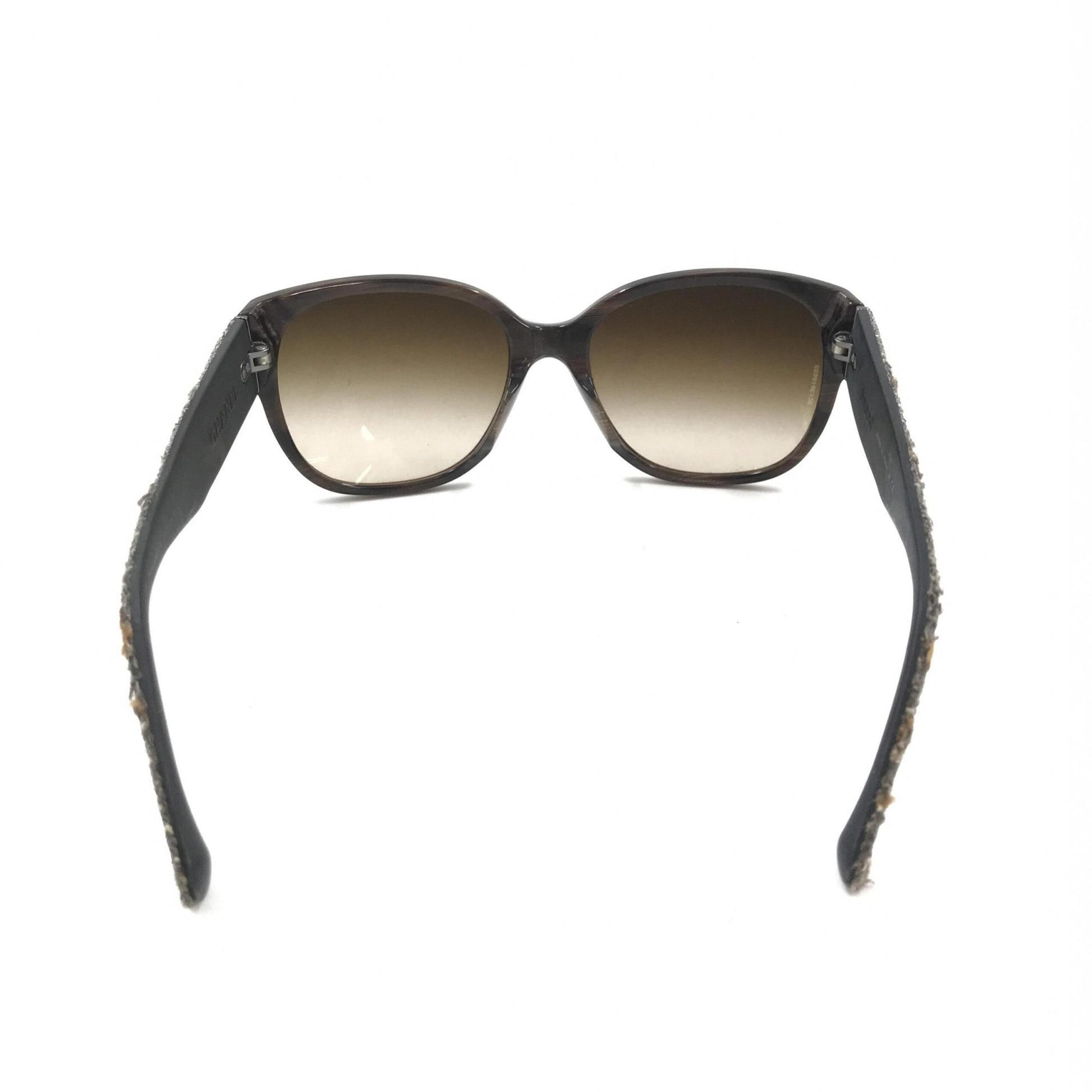 Brown Frame With Tweed Accents Sunglasses