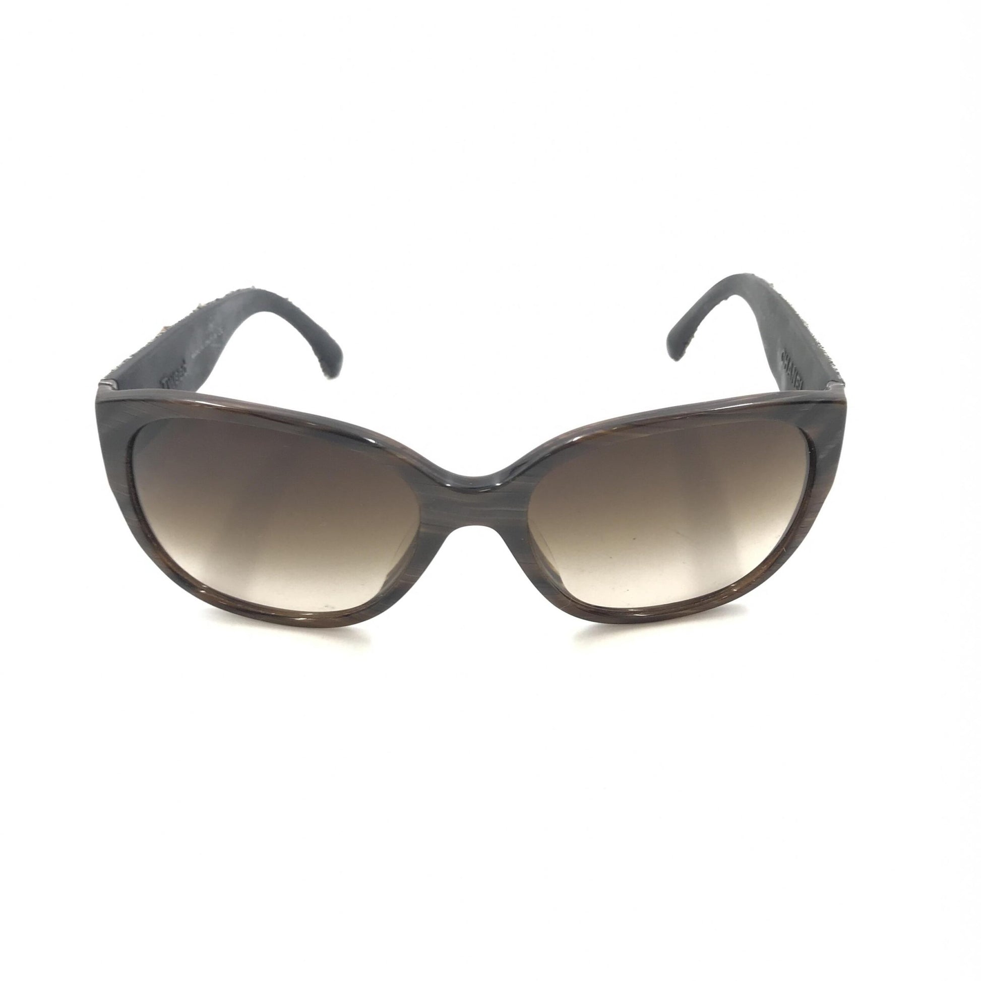 Brown Frame With Tweed Accents Sunglasses