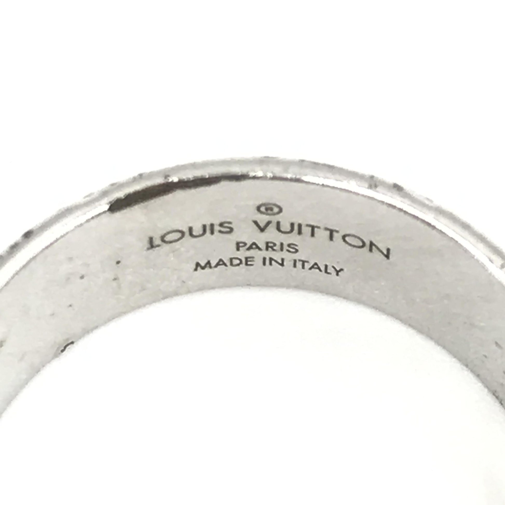 Silver-Tone Monogram Band Ring