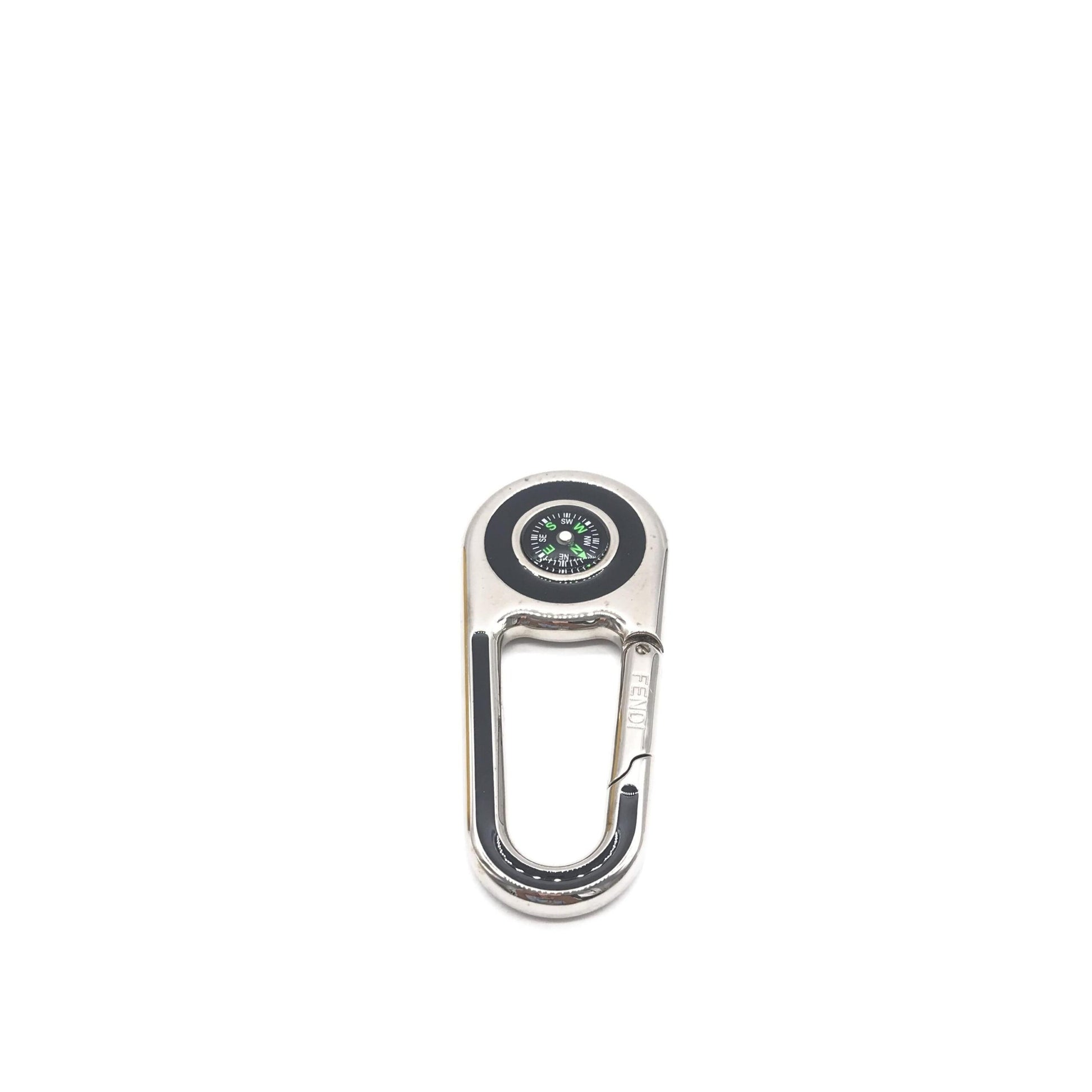 Silver Metal Compass Charm Keychain