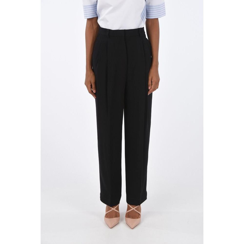 Black Acetate Casual Pants