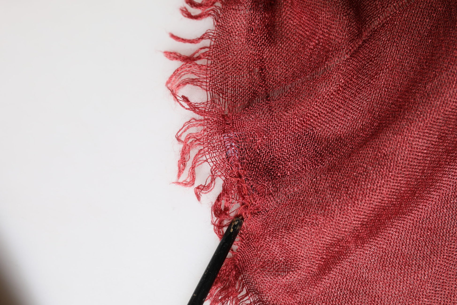 Red Cashmere Silk Fringe Wrap Foulard 200cm X 70cm Scarf