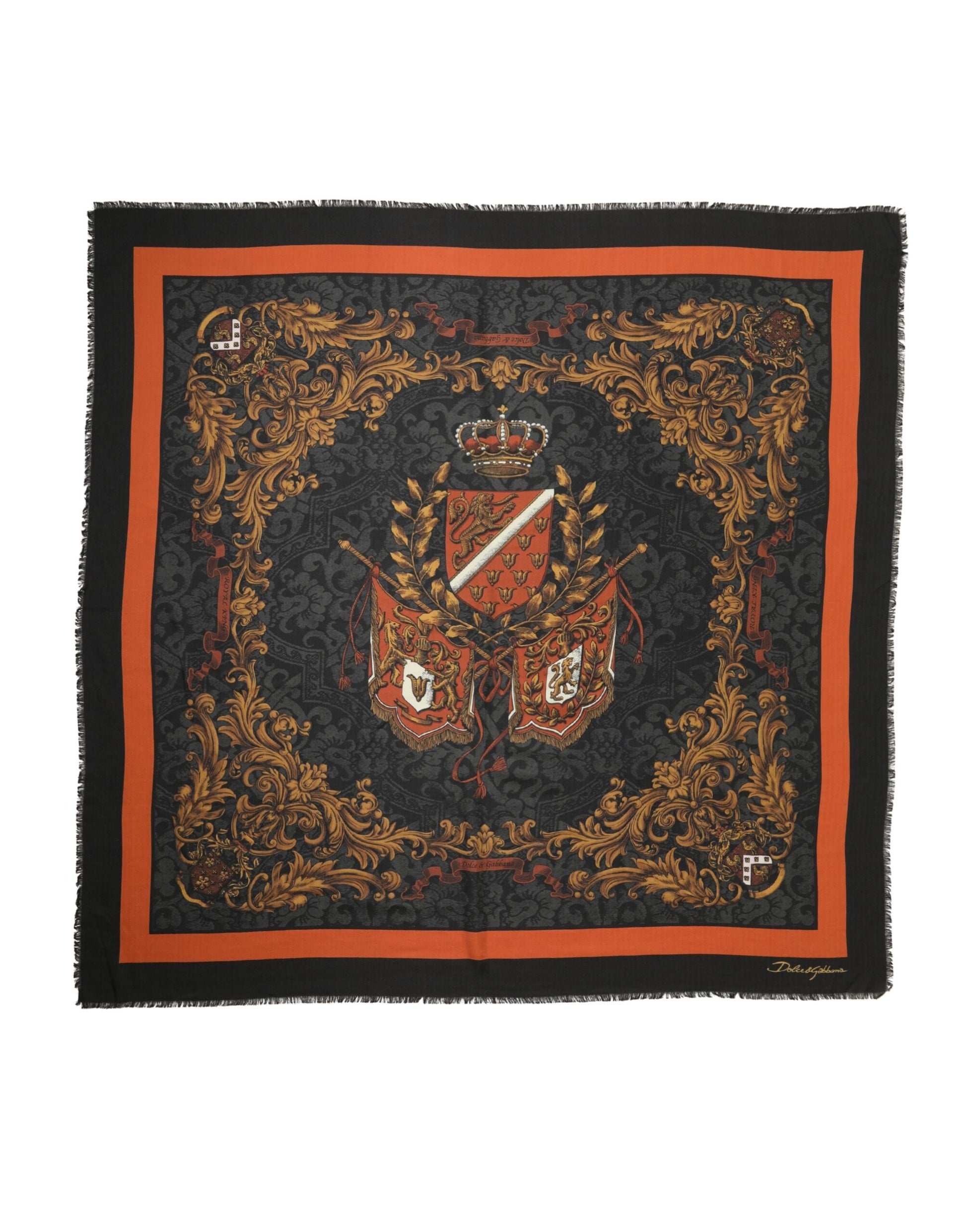 Multicolor Crest Print Cashmere 272cm x 132cm Men Scarf