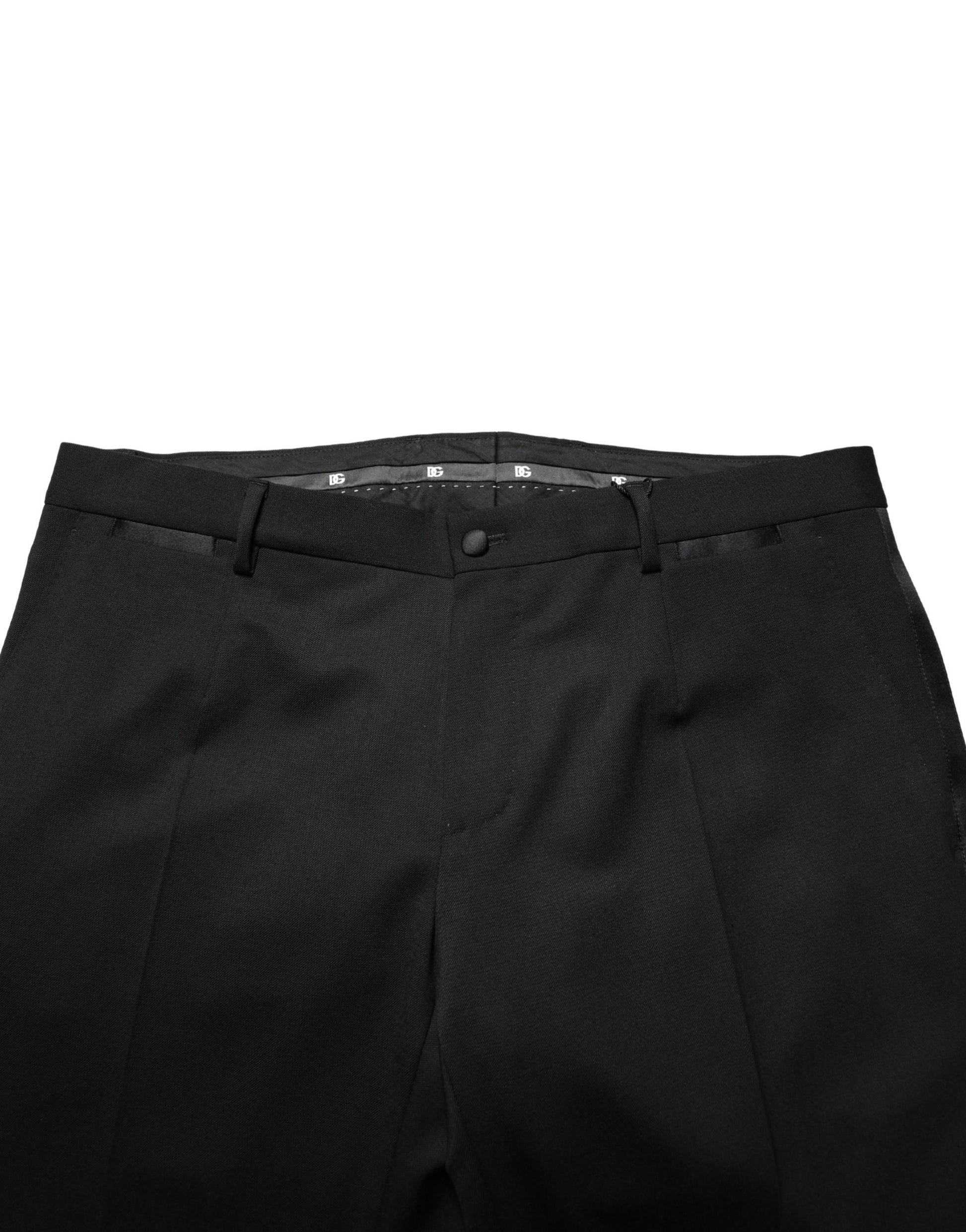 Black Wool Skinny Men Dress Trouser Pants