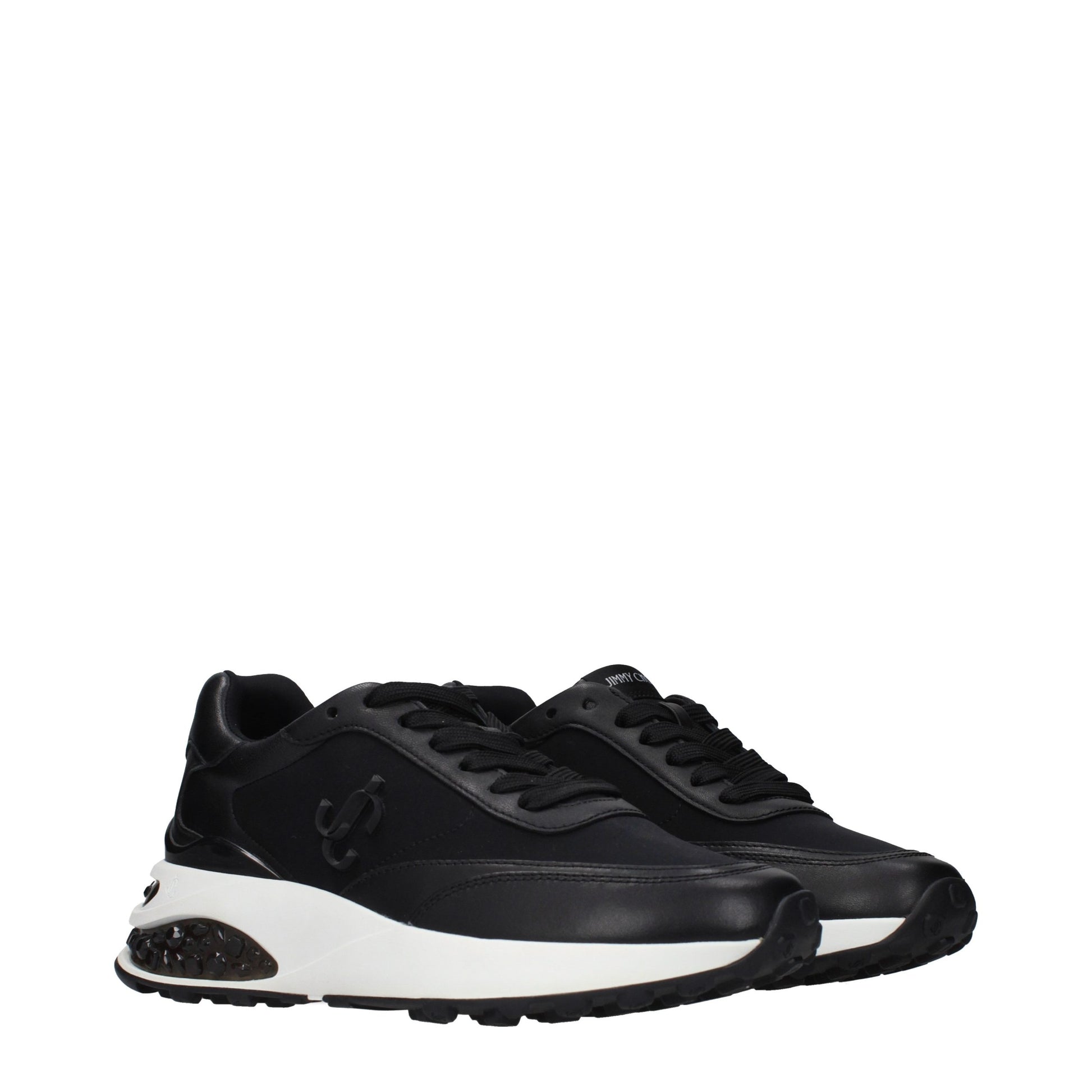 Black Fabric Athletic Sneakers