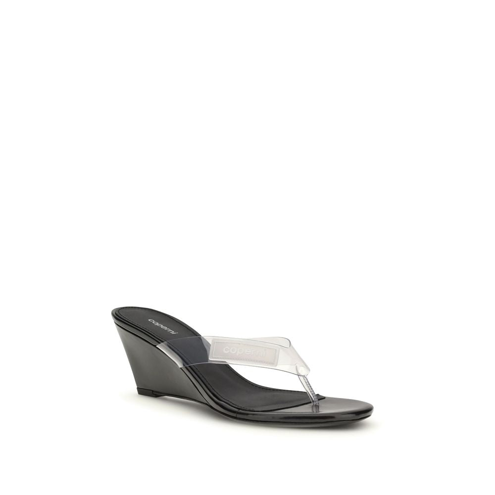 Black Pvc Flip-Flop Sandals