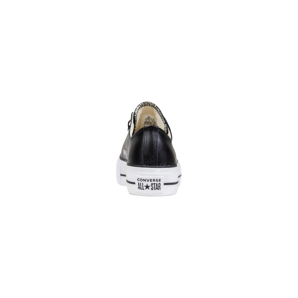 Black Leather Low Top Sneakers