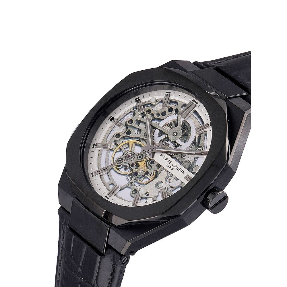 Black Leather Dress Watch