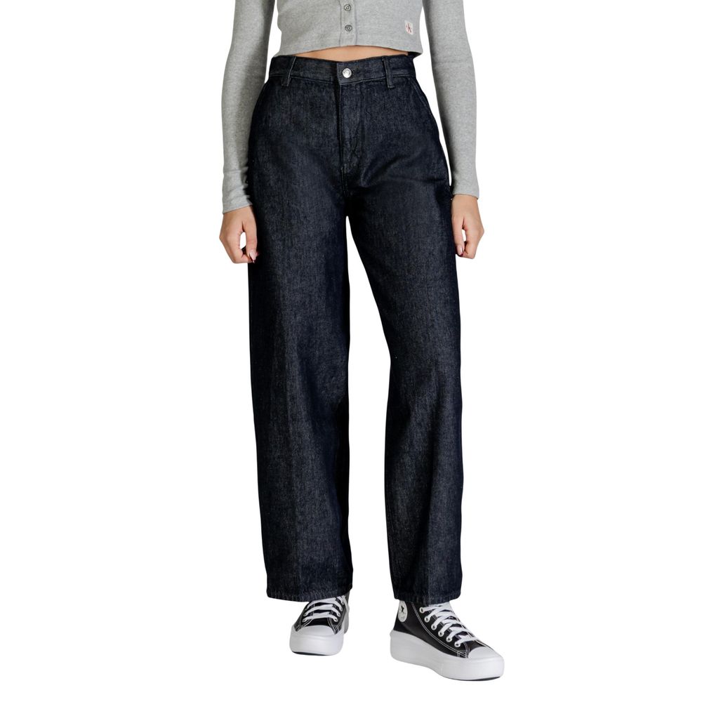 Blue Cotton Bootcut Jeans