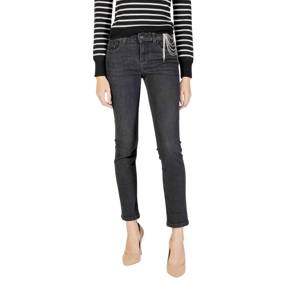Black Cotton Skinny Jeans