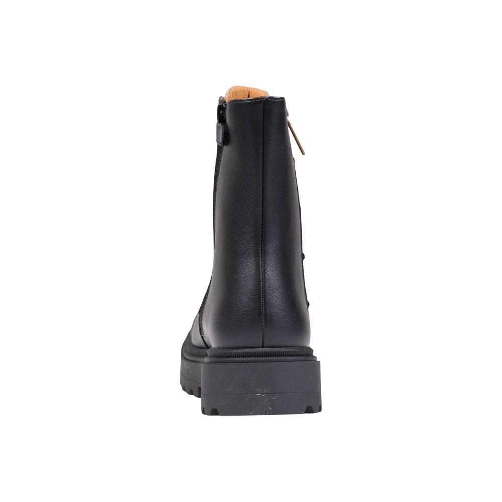 Black Polyethylene Lace-Up Boots