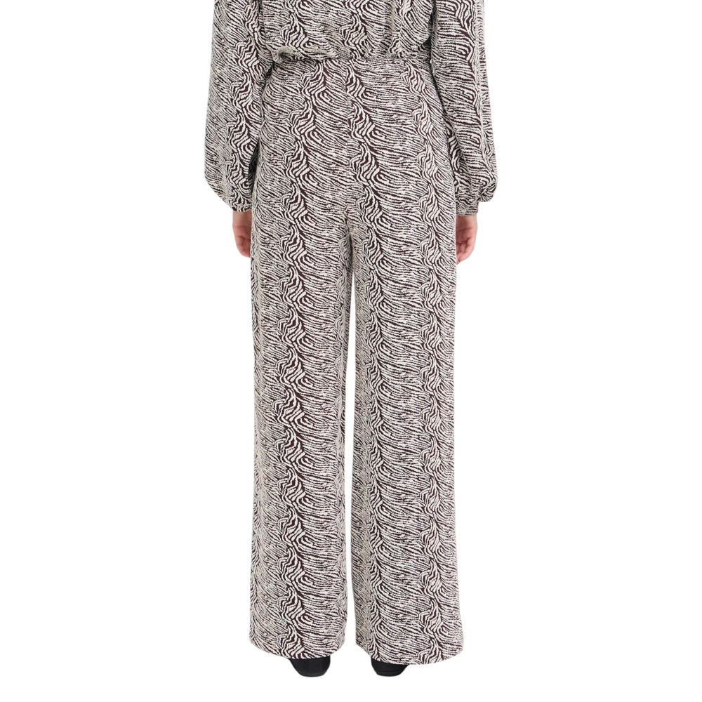 Brown Polyester Casual Pants