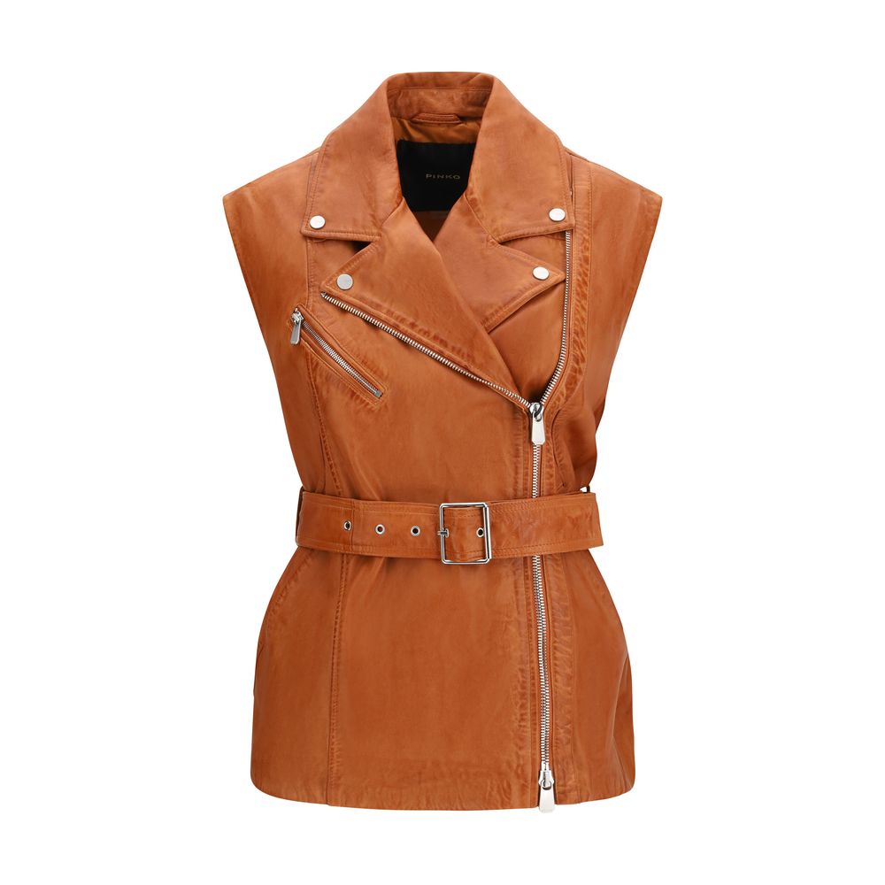 Brown Goatskin Sleeveless Jacket