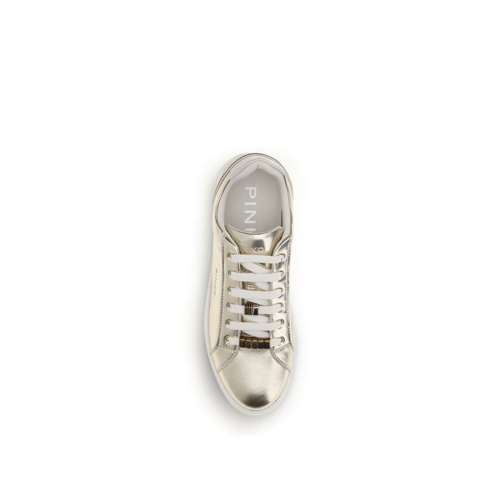 Gold Calf Leather Bos Taurus Platform Sneakers