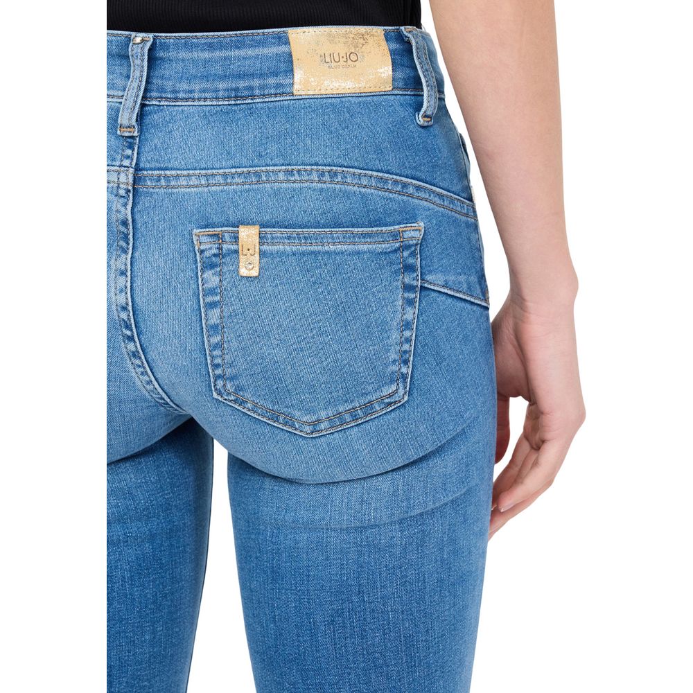 Light Blue Cotton Skinny Jeans