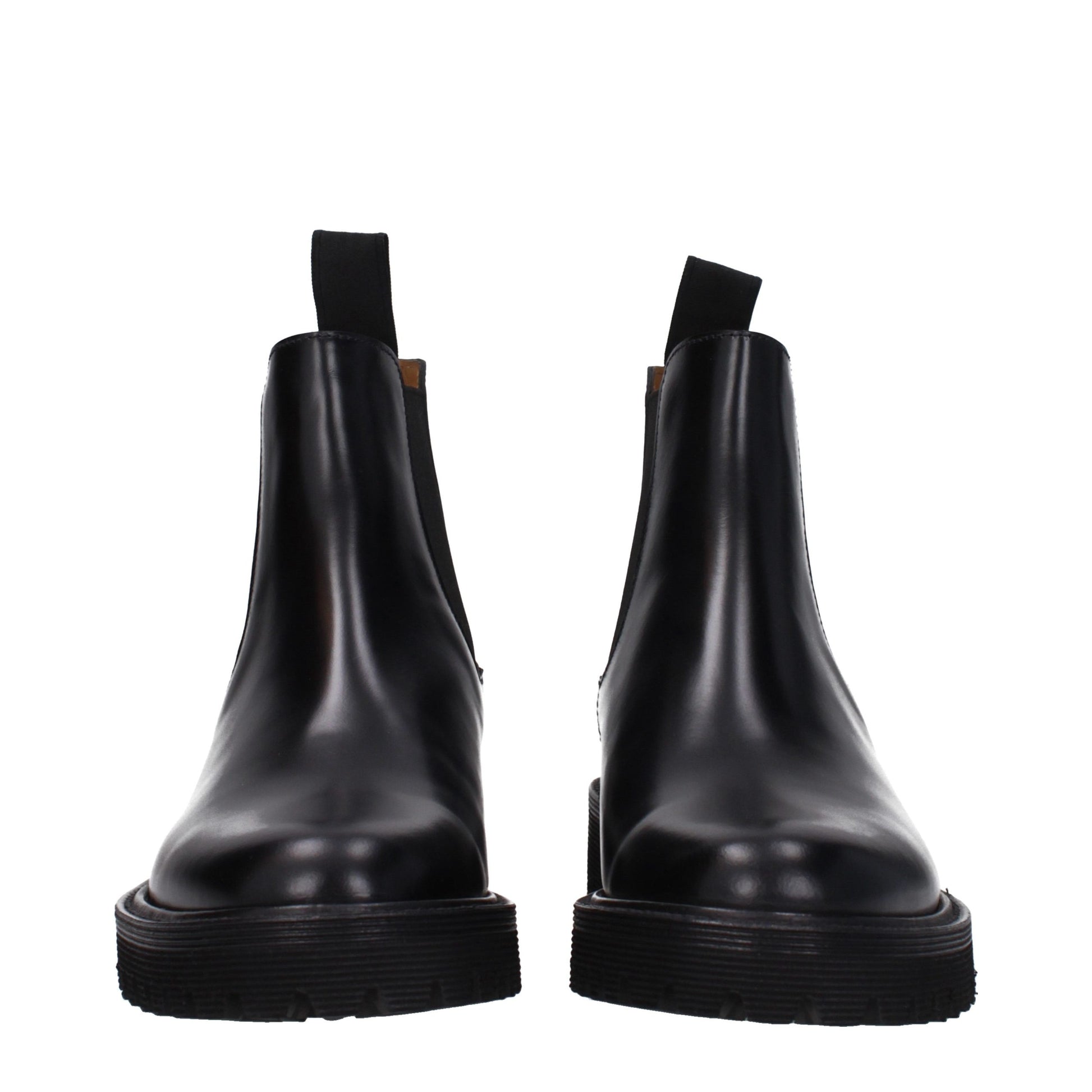 Black Leather Ankle Boots