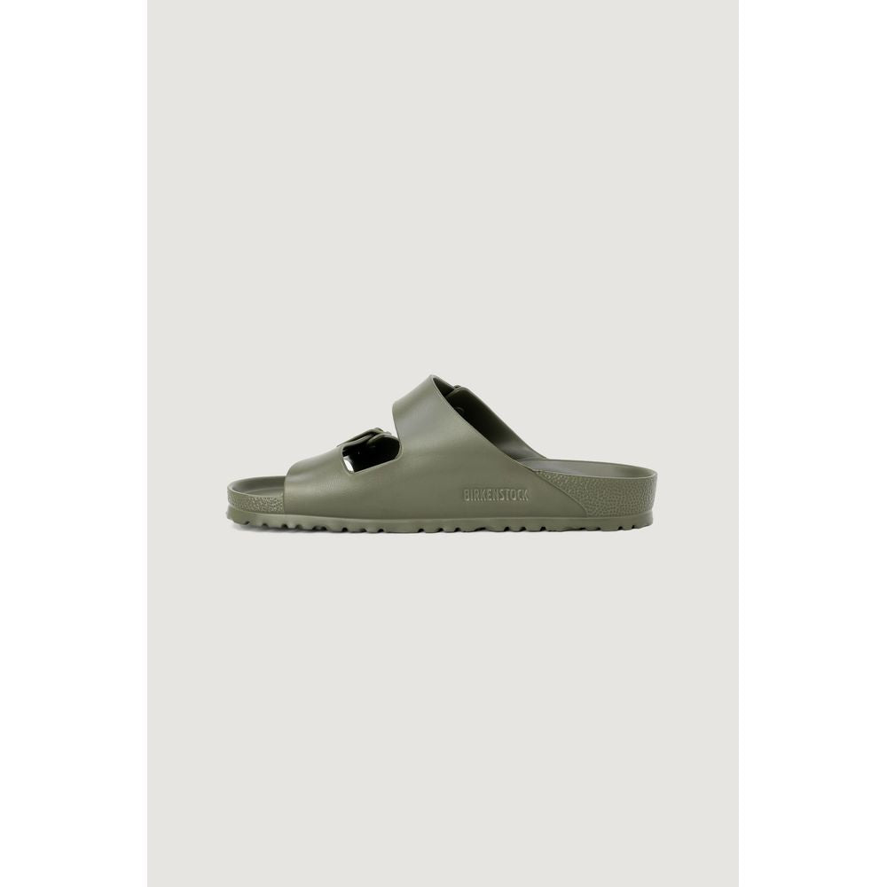 Green Plastic Flat Sandals