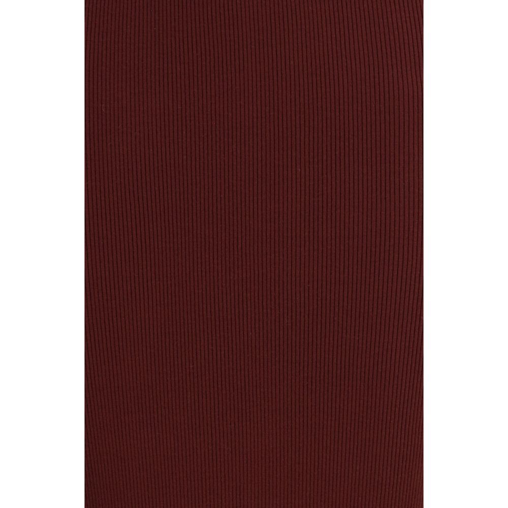 Bordeaux Viscose Midi Skirt