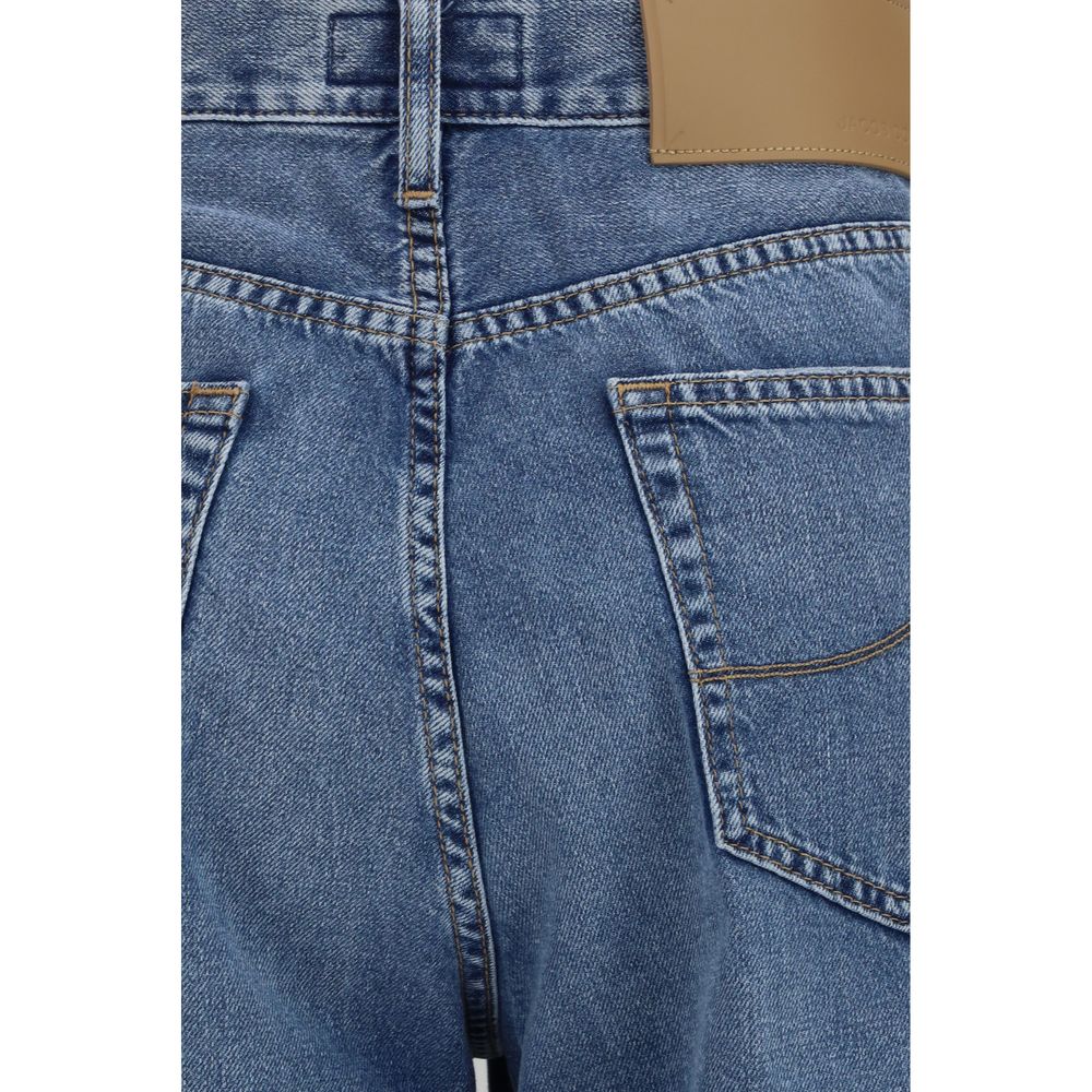 Blue Cotton Relaxed Fit Jeans