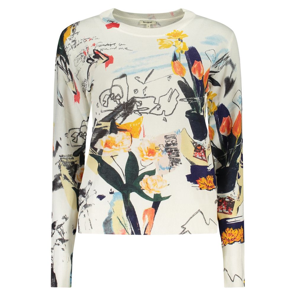 White Viscosa Women T-Shirt