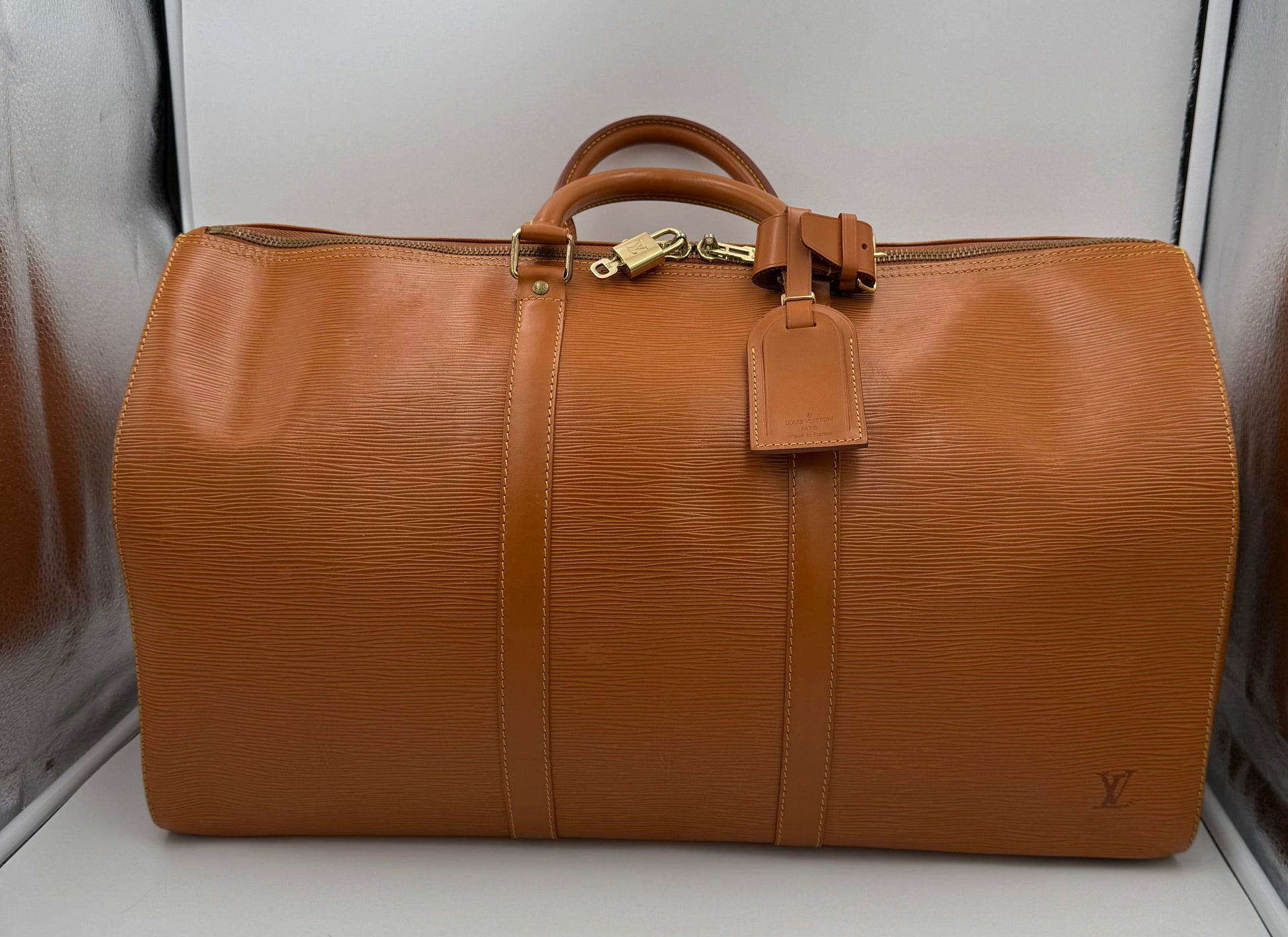 LOUIS VUITTON KEEPALL 50 in Brown EPI Leather Handbag