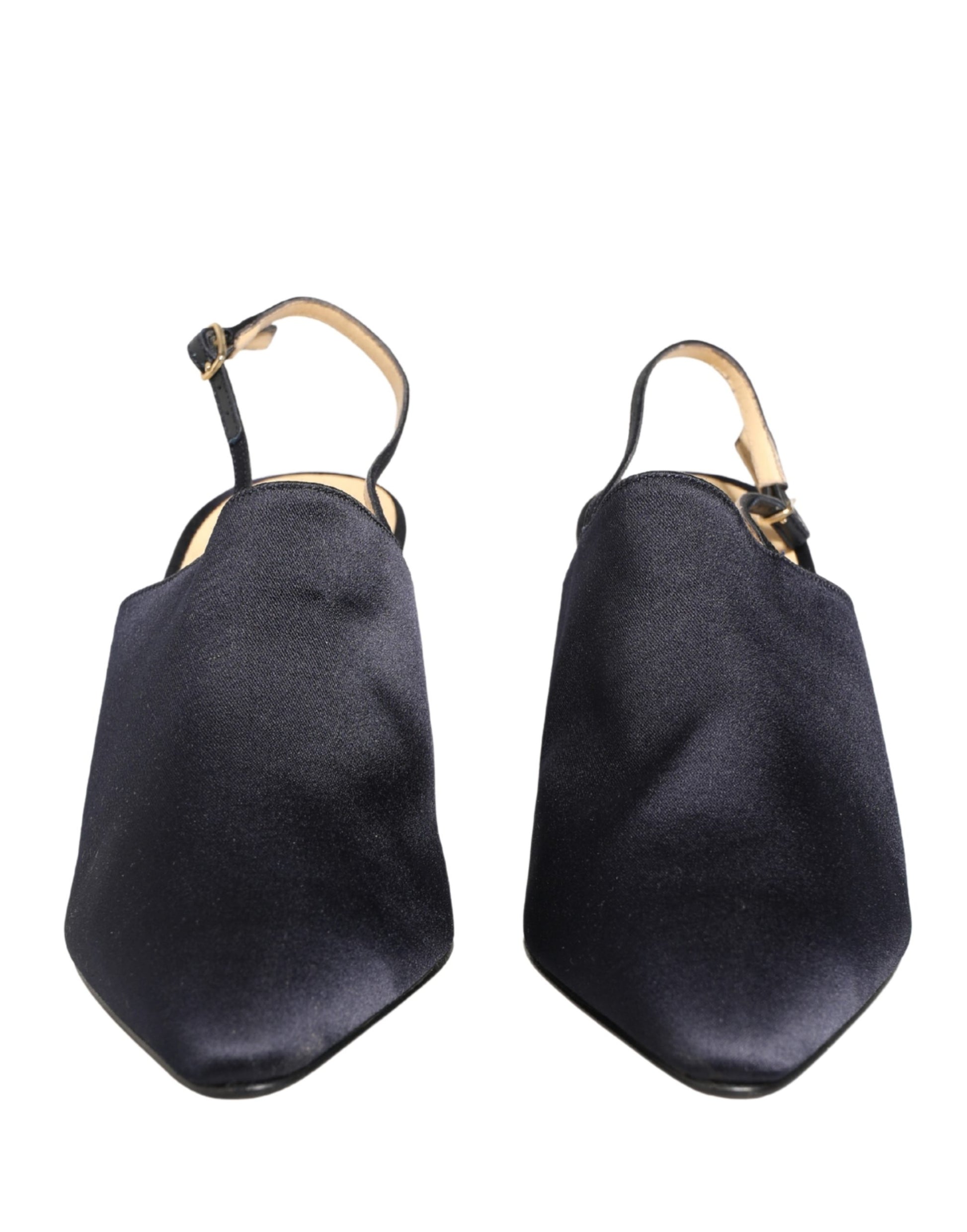 Black Suede Heels Slingbacks Shoes