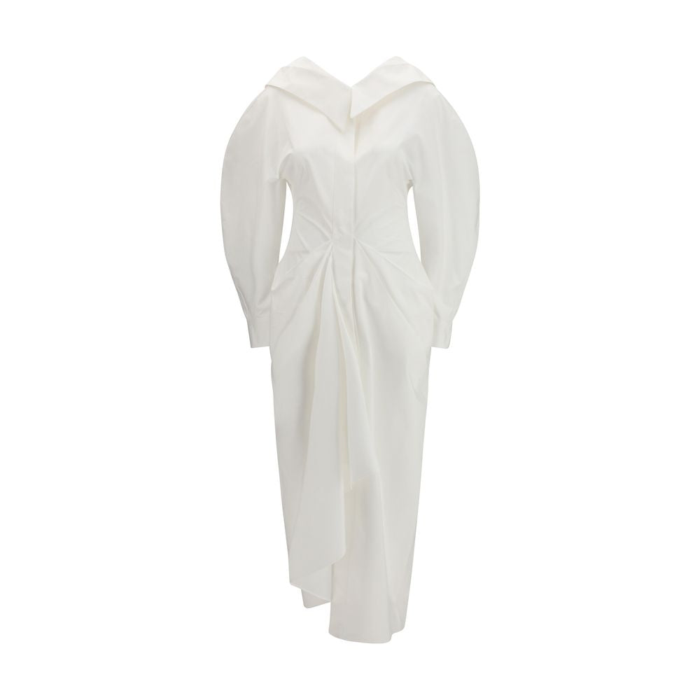 White Cotton Casual Dress