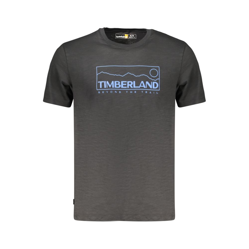 Black Cotton Men T-Shirt