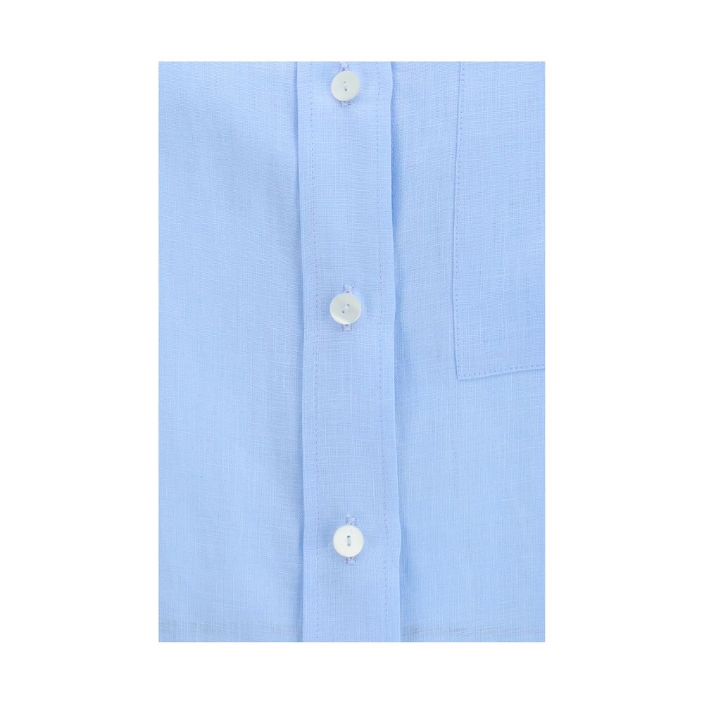 Blue Linen Dress Shirt