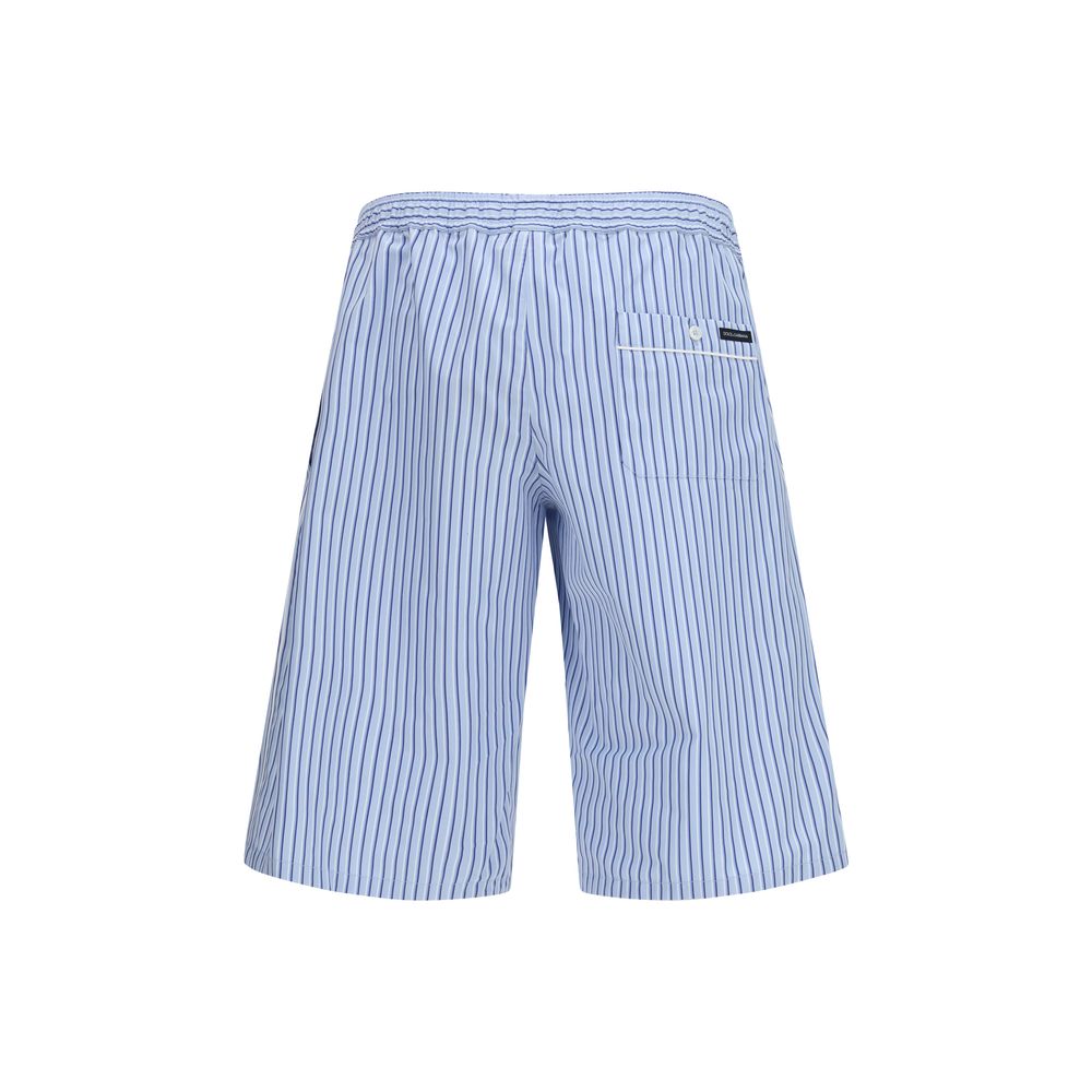 Blue Cotton Bermuda Shorts