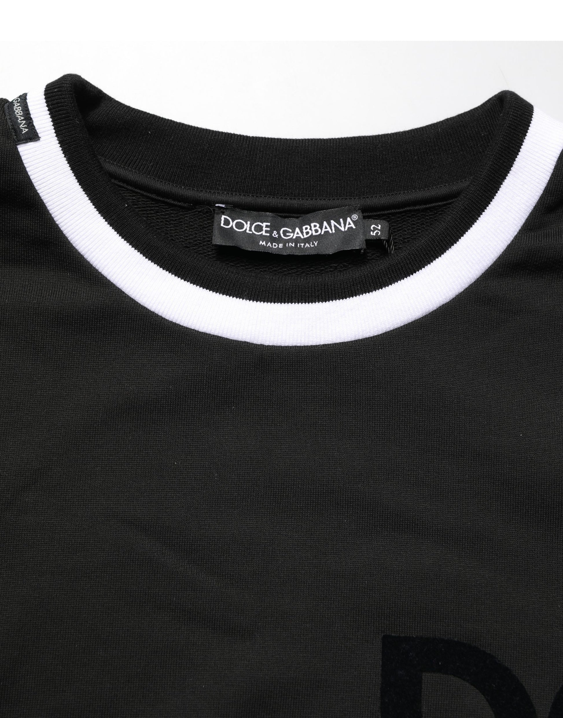 Black DGLogo Print Cotton Sweatshirt Sweater