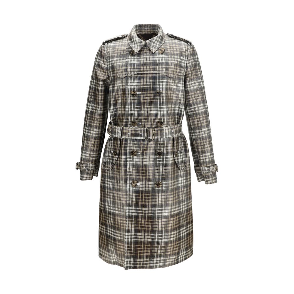 Brown Polyester Trench Coat