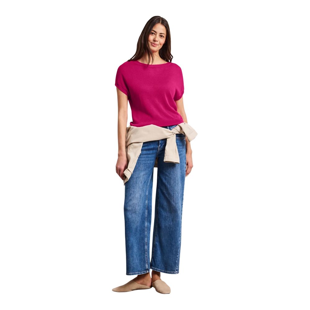 Pink Viscose Sleeveles Sweater